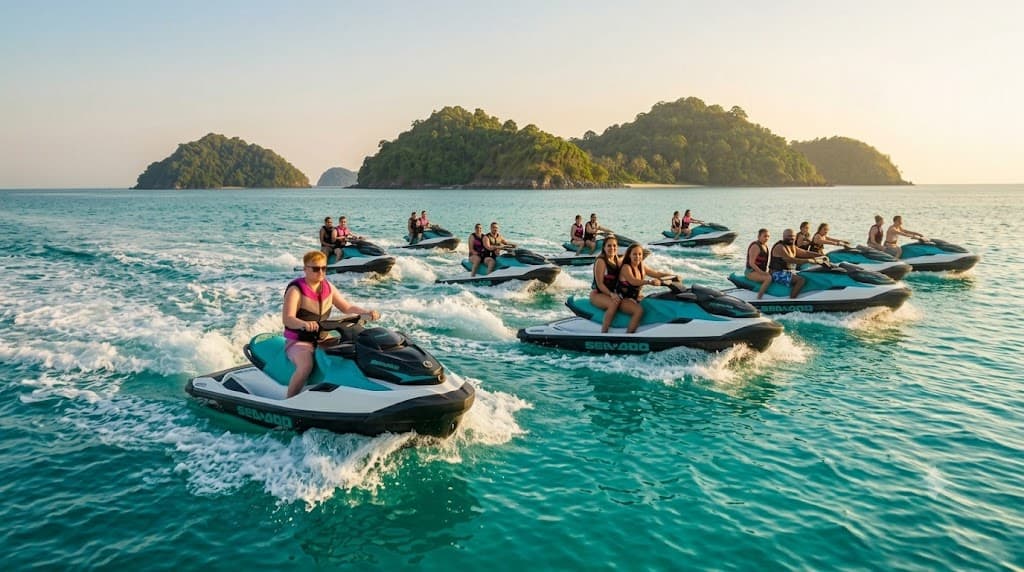 Jetski Safari mit der Gruppe vor den Inseln bei Koh Samui