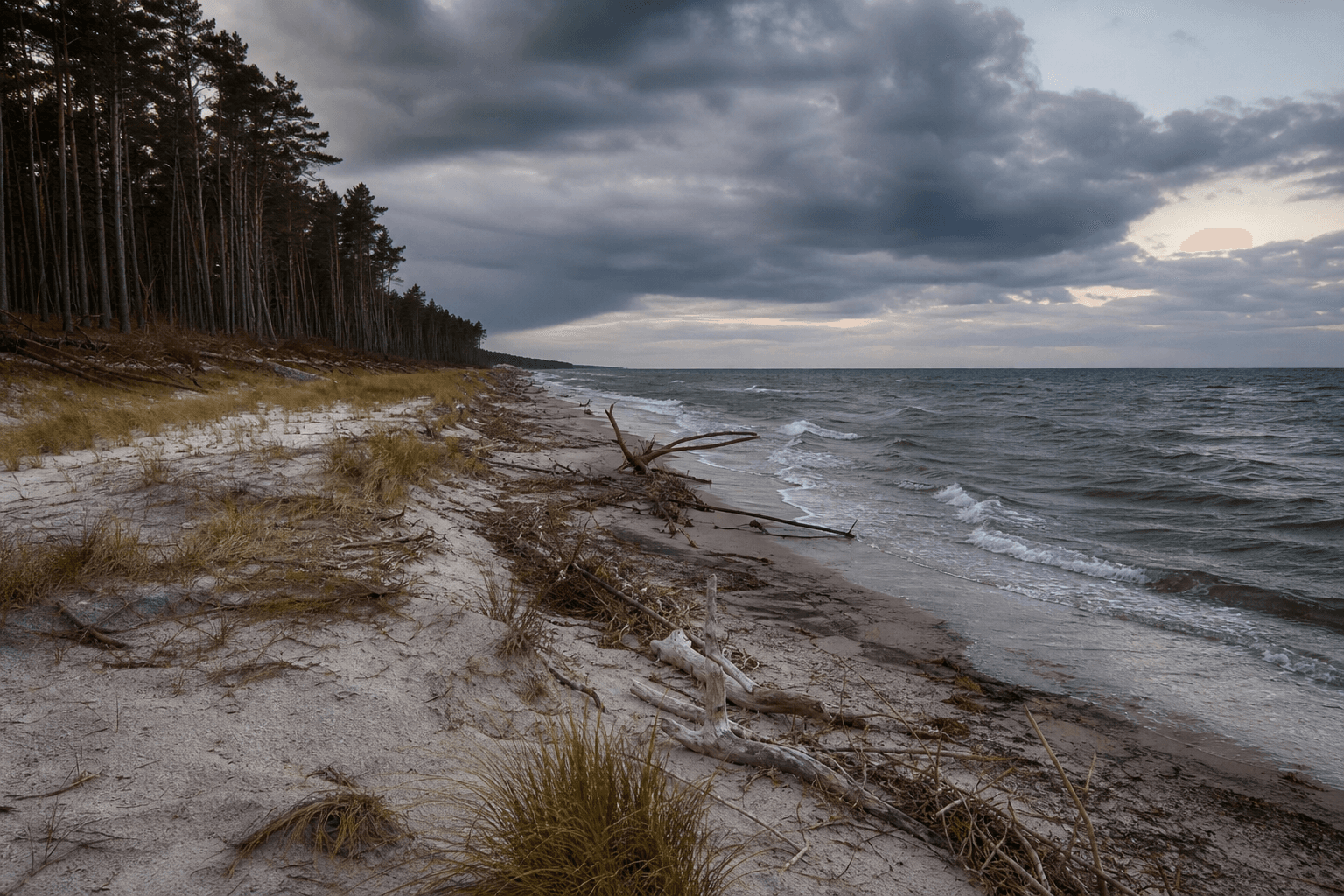 Wilder Strand am Darßer Ort an der Ostsee