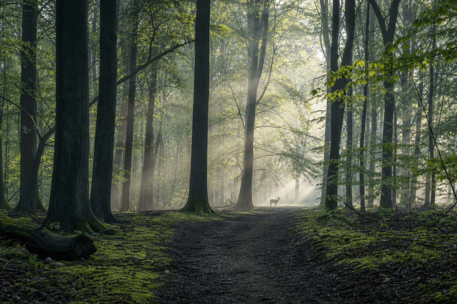 Eilenriede — Stadtwald in Hannover mit Waldweg