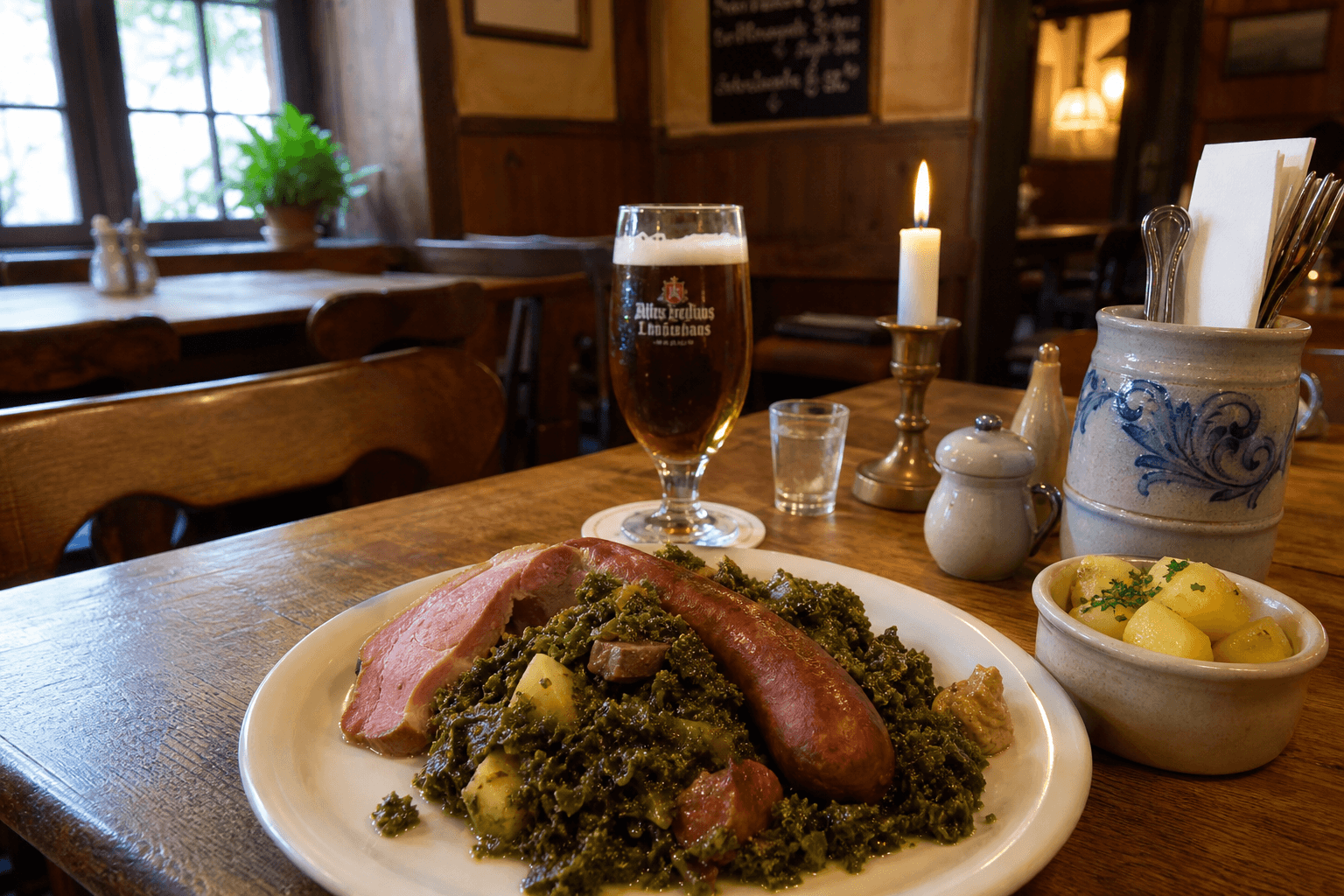 Traditioneller Grünkohl — niedersächsische Hausmannskost