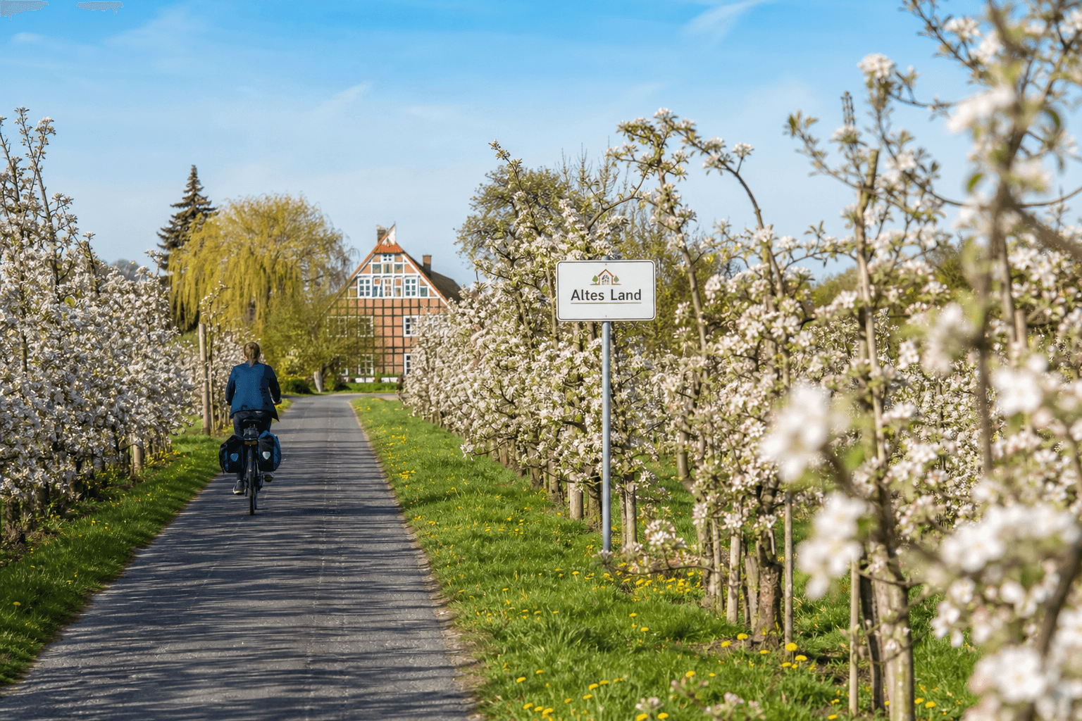 Germany spring — fruit blossom in Altes Land and Moselle vineyards
