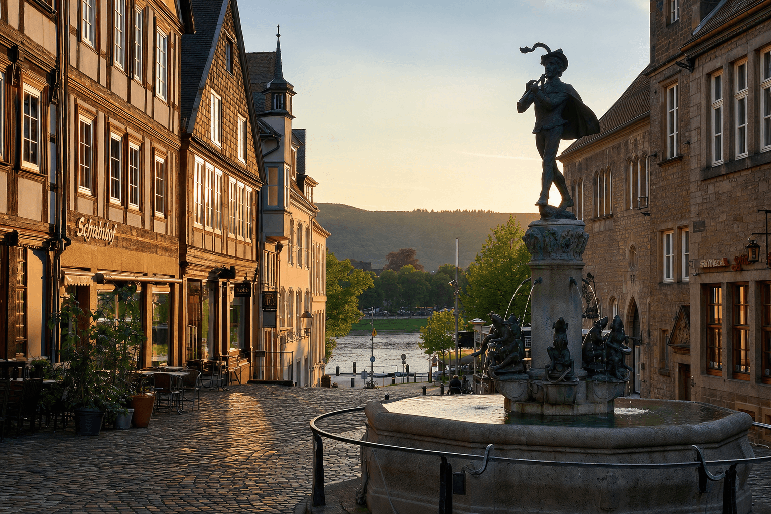 Hameln Altstadt — Fachwerk an der Weser im Weserbergland