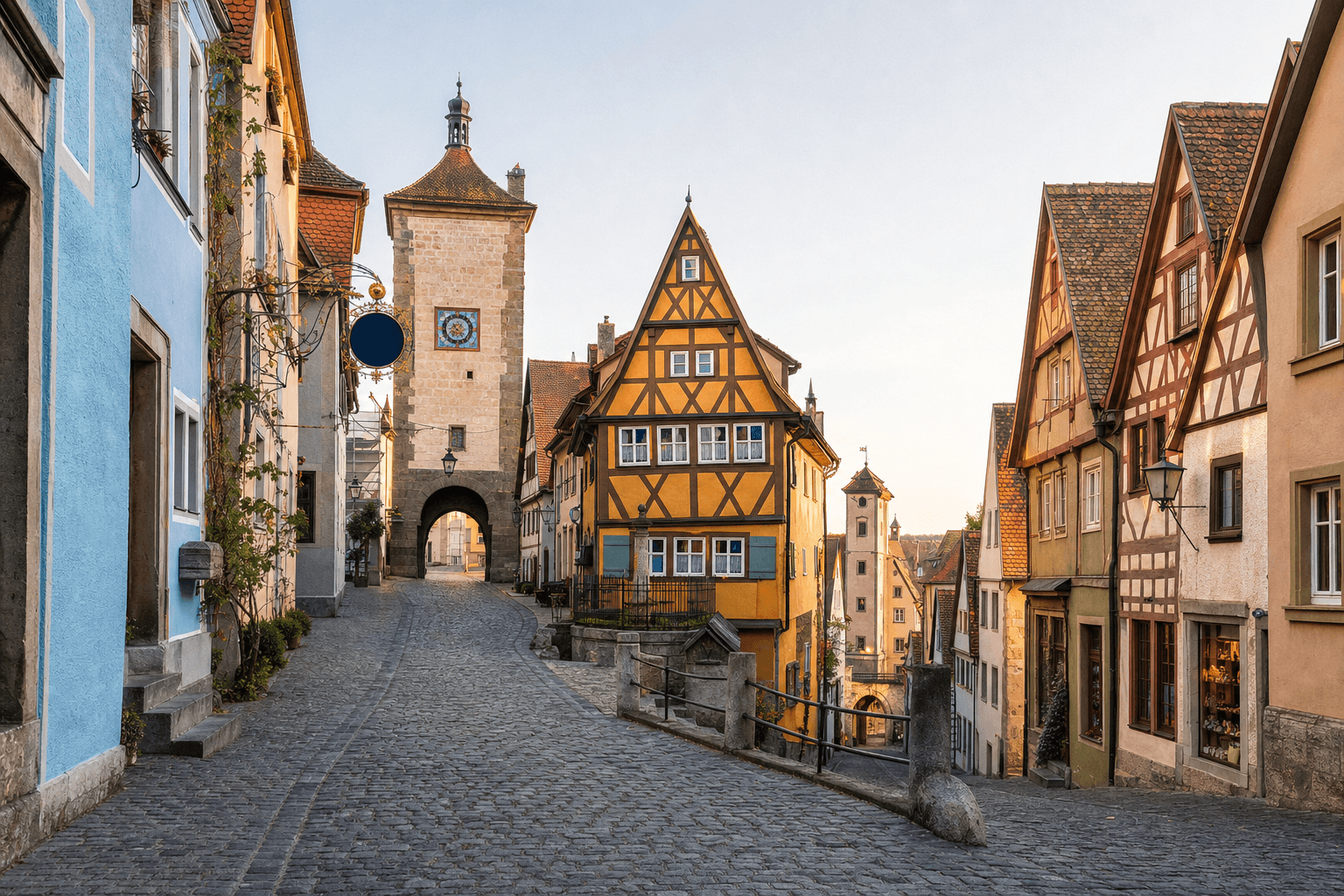 Mittelalterliche Gassen in Rothenburg ob der Tauber