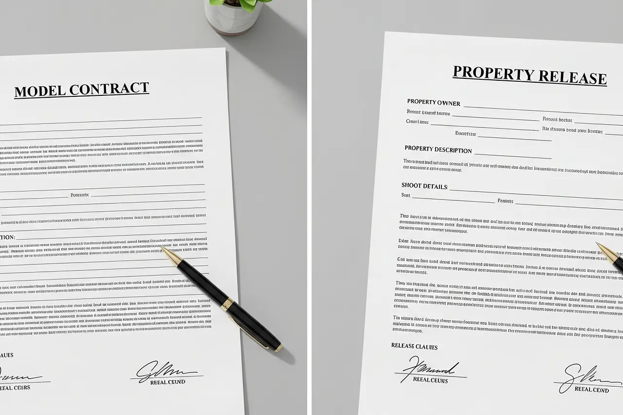 Modelvertrag und Property Release Vorlagen